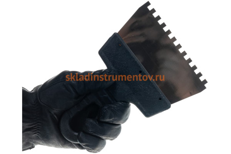 Зубчатый шпатель нержавеющая cталь, пластиковая рукоятка 6х6 мм, 150мм Вихрь 73/3/2/25