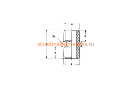 Переходник конус папа 1/4" - папа 1/4" 1219/2 290/5 M1/4*M1/4 GAV 27813