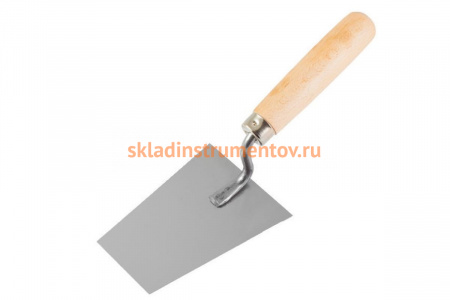 Штукатурный мастерок из нержавеющей стали с рукояткой из бука, 140x60 мм РемоКолор Трапеция 28-0-714