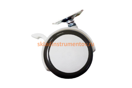 Колесная опора JET D50 мм с тормозом прорезин. белый FJB3014B.050RWT99