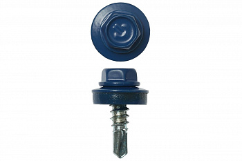 Саморезы Зубр для крепления кровельн. матер. к метал. конструкциям, цвет RAL 5005 синий насыщенный, оцинк. 5,5x25мм, 1800шт. 4-300310-55-025-5005