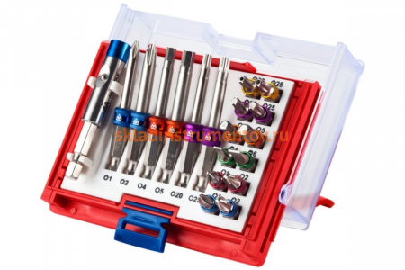 Набор вставок бит 1/4, TORX, HEX, PZ, PH, SLOT, 19 предметов МАСТАК 058-10019C