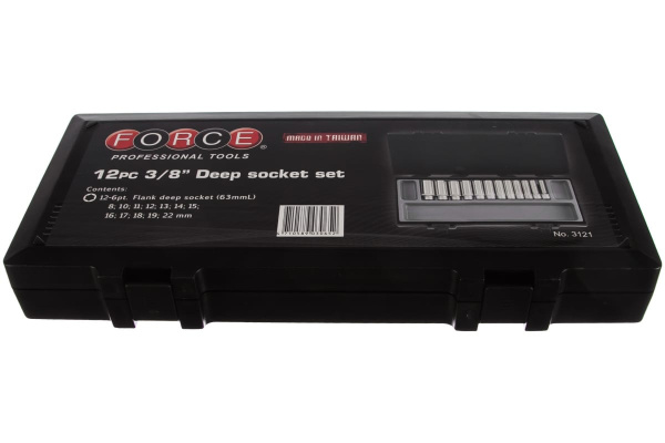 Набор 6 гранных головок 3/8", 12 шт. FORCE 3121