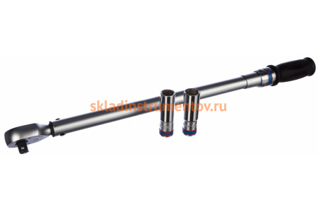 Динамометрический ключ KING TONY P34462-2DG, для левой и правой резьбы, 1/2", 60-340 Нм, футляр, в комплекте 2 торцевые головки