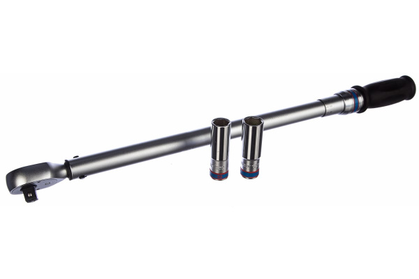 Динамометрический ключ KING TONY P34462-2DG, для левой и правой резьбы, 1/2", 60-340 Нм, футляр, в комплекте 2 торцевые головки