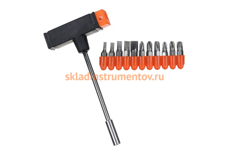 Отвертка с Т-образной ручкой и набором бит SPARTA 115655