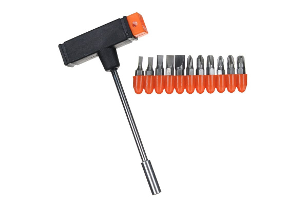 Отвертка с Т-образной ручкой и набором бит SPARTA 115655