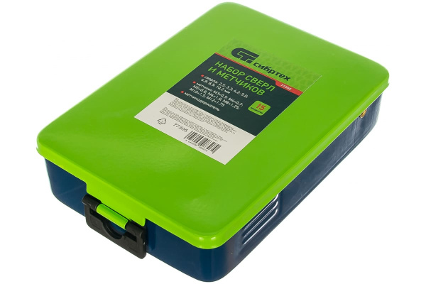 Набор сверл и метчиков 15шт СИБРТЕХ 77305