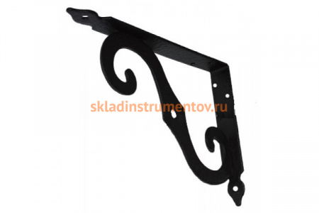 Фигурный кронштейн для полок MFK-TORG 250х200мм 2.5мм черный SB-44 К-35