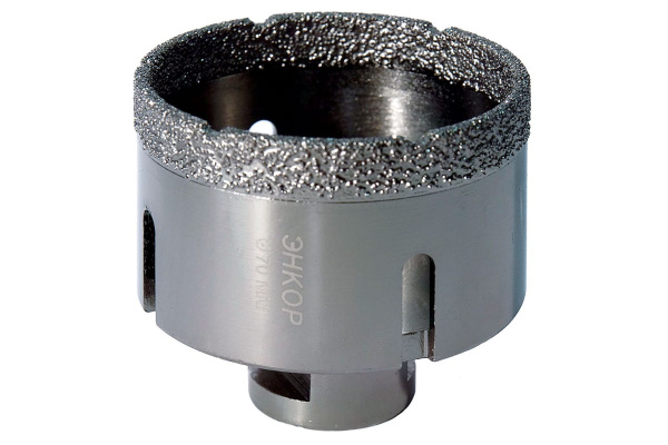 Коронка алмазная по керамограниту (70 мм; М14) для УШМ Энкор 48316
