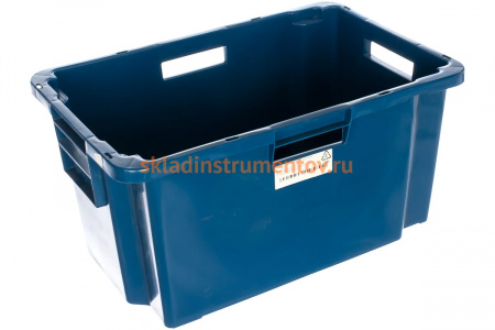 Мясной ящик п/э 600х400х300 сплошной синий Тара.ру 19570