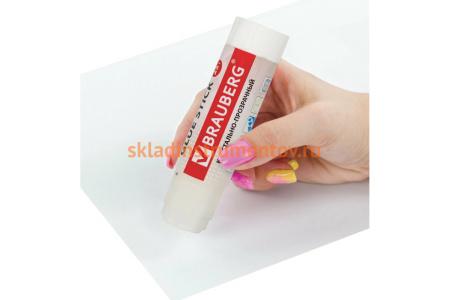 Клей-карандаш BRAUBERG Crystal 25 г, прозрачный 227968