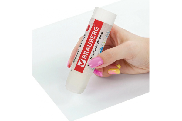 Клей-карандаш BRAUBERG Crystal 25 г, прозрачный 227968