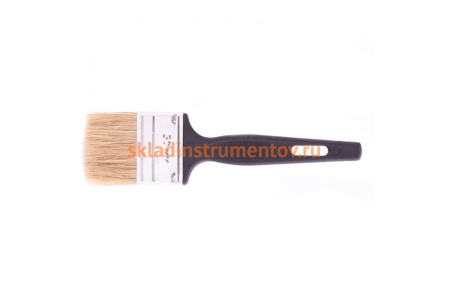 Флейцевая кисть 50х6, натуральная щетина, пластиковая ручка СИБРТЕХ Стандарт 82504