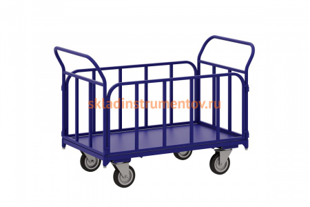 Тележка RUSKLAD платформенная с трубчатыми бортами RUSKLAD ТБ 6 (800x1200) d160мм