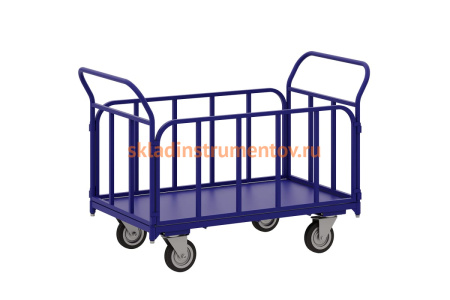 Тележка RUSKLAD платформенная с трубчатыми бортами ТБ 2 (600x900) d125мм Тележка RUSKLAD платформенная с трубчатыми бортами ТБ 2 (600x900) d125мм