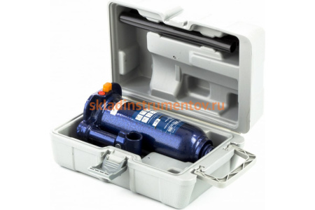 Гидравлический бутылочный домкрат 6 т, h подъема 207–404 мм, в пластиковом кейсе STELS 51176