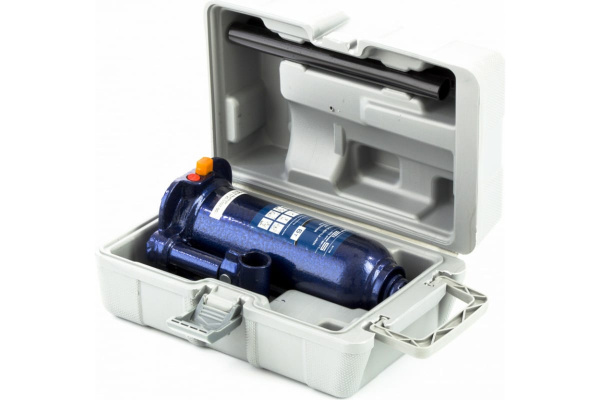 Гидравлический бутылочный домкрат 6 т, h подъема 207–404 мм, в пластиковом кейсе STELS 51176