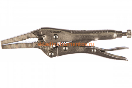 Ручной зажим Зубр Эксперт с удлиненными губками из кованой Cr-V стали для мест с ограниченным доступом 150 мм 22511-15