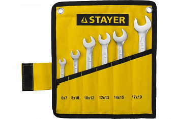 Набор гаечных рожковых ключей 6-19мм, 6шт STAYER PROFI 27035-H6