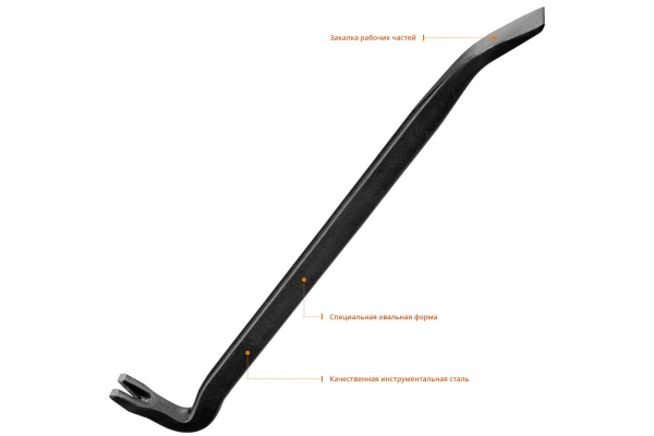 Кованый усиленный лом-гвоздодер Stayer HERCULES 450 мм 22х12 мм 21643-45