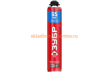 Монтажная пена ЗУБР PRO 65 850 мл с увеличенным выходом, пистолетная, всесезонная, SVS 41147_z01