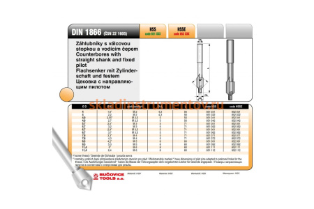 Цековка (5.7х71 мм; 90 гр.; М3; HSSE) Bucovice Tools 852051