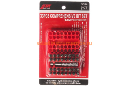 Набор вставок с держателем, в боксе 1/4 DR 33шт JTC 5364