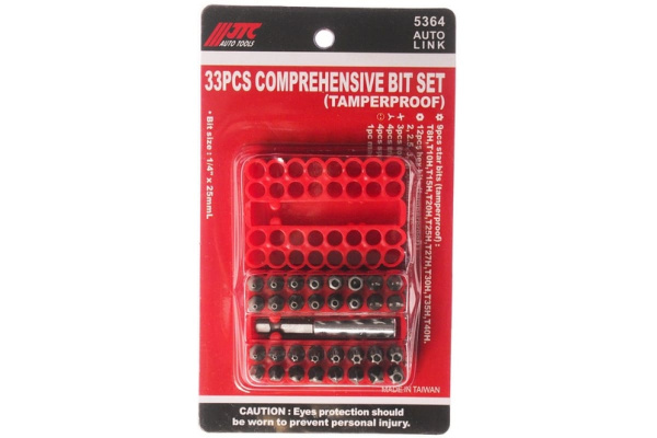 Набор вставок с держателем, в боксе 1/4 DR 33шт JTC 5364