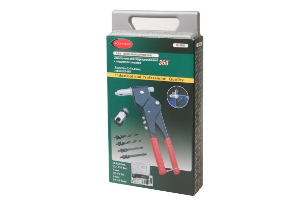 Механический заклепочник 2 в 1 с поворотной головой 360 ROCKFORCE Profi L-285мм RF-S905 Механический заклепочник 2 в 1 с поворотной головой 360 ROCKFORCE Profi L-285мм RF-S905