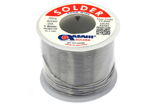 Припой (1 мм, 0.25 кг, Sn60/Pb40, FC5000 флюс RMA) ASAHI 00-00000074 Припой (1 мм, 0.25 кг, Sn60/Pb40, FC5000 флюс RMA) ASAHI 00-00000074