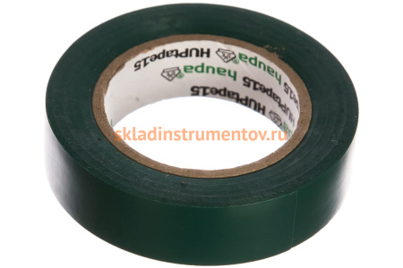 Изолента ПВХ HAUPA цвет зеленый, шир.15мм, длина 10 м, d 60 мм 263814