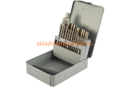 Набор метчиков Thorvik T-COMBO трехпроходные, ручные, универсальные, 22 предмета MTS22 52886