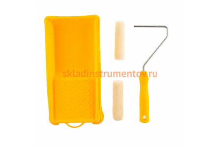 Малярный набор для работ с лаками СИБРТЕХ кювета 150 мм х 290 мм и мини-валик 110 мм/ 80458