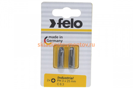 Бита крестовая PH 3X25, 2шт Felo 02203036