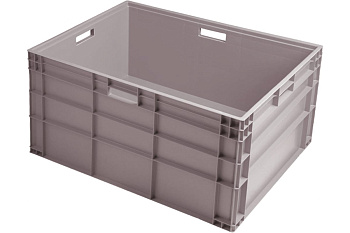 Ящик Тара.ру п/п, 800х600х455, сплошной, с ручками, дно с усилением, серый B-8644