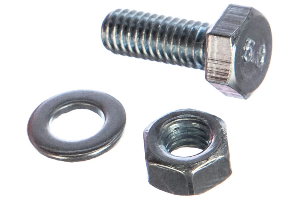 Болт с шестигранной головкой в комплекте с гайкой, шайбой, шайбой пружинной, ЗУБР, МАСТЕР, 303436-06-016