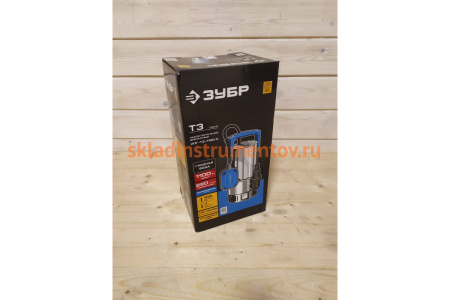 Погружной дренажный насос для грязной воды Зубр Профессионал Т3 НПГ-Т3-1100-С