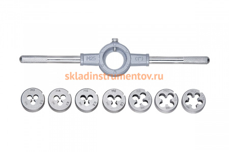 Набор плашек (М3-М12; 8 предметов) СИБРТЕХ 77309