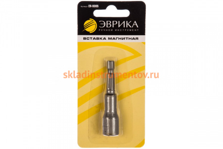 Вставка-головка шестигранная магнитная (10 мм; 65 мм; 1/4") для шуруповерта ЭВРИКА ER-9305