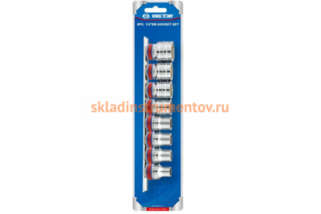 Набор торцевых головок (1/2", двенадцатигранные, 3/8"-7/8", 8 предметов) KING TONY 4010SR