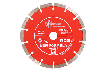Диск алмазный отрезной Сегментный New Formula (180х22.23 мм) TRIO-DIAMOND S204