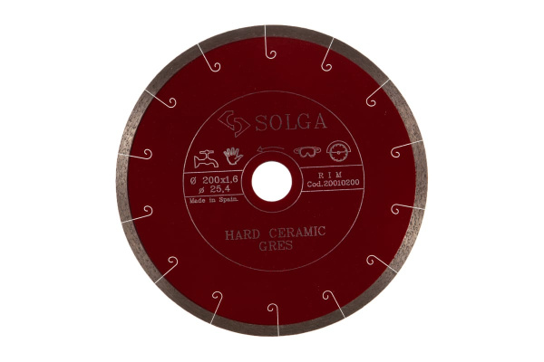 Диск алмазный сплошной (200х25,4 мм) HARD CERAMICS Solga Diamant 20010200