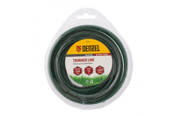 Двухкомпонентная круглая леска для триммера  2,65 мм 15 м EXTRA CORD DENZEL 96128
