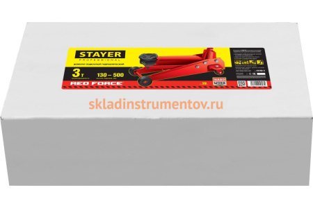 Подкатной гидравлический домкрат Stayer FORCE 3т, 130-500мм 43150-3
