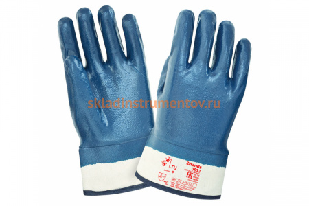 Перчатки 2Hands джерси/полное покрытие нитрилом, манжет крага 0533-10