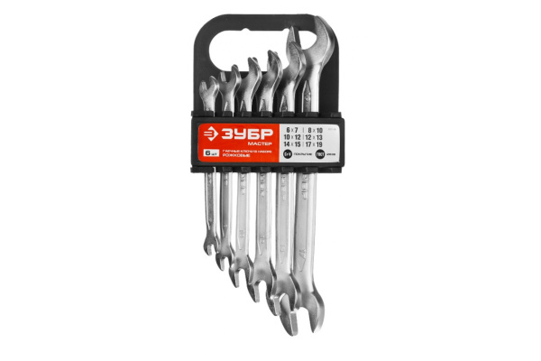 Набор рожковых гаечных ключей 6 шт 6 - 19 мм Зубр 27011-H6_z01