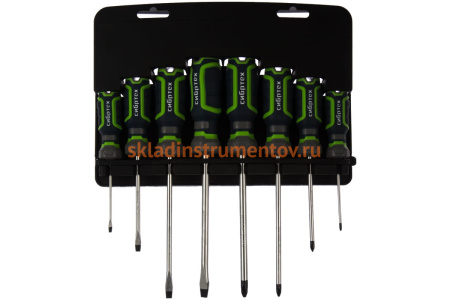 Набор отверток, CrV, 4-х компонентные рукоятки, 8 предметов СИБРТЕХ 13373