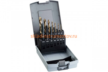 Набор из метчиков и спиральных сверл HSS M3-M12 Euroboor DTS.312