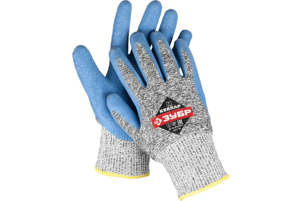 Перчатки с рельефным латексным покрытием Зубр ЭКСПЕРТ размер 9/L 11277-L
